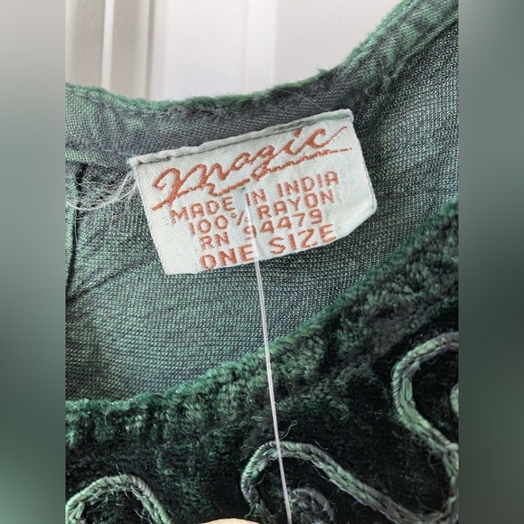 90s Insane embroidered crushed  velvet maxi skirt & top set - Picture 7 of 9